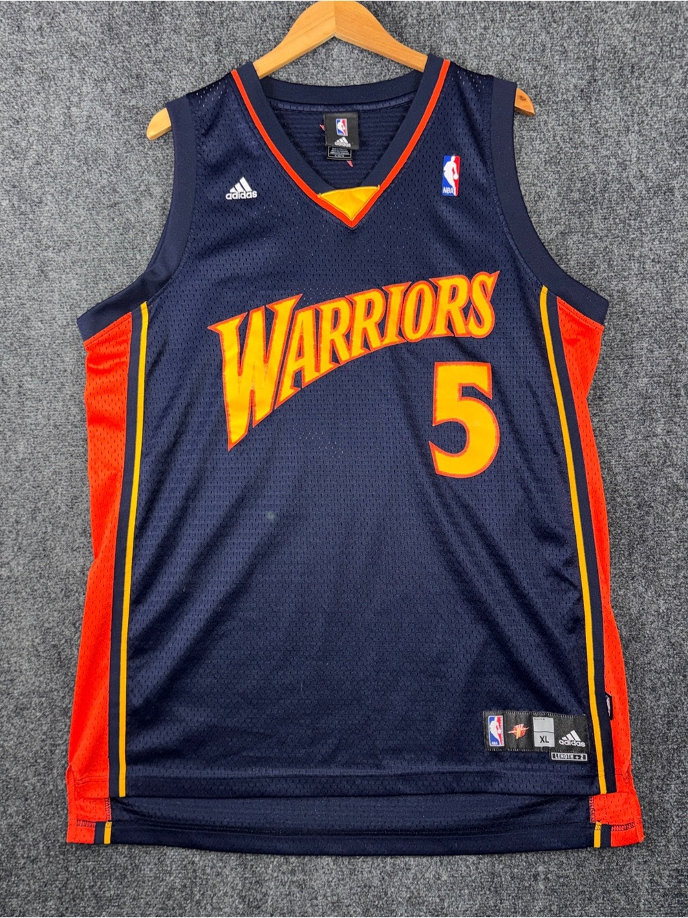 Vintage Adidas Golden State Warriors Baron Davis #5 Jersey XL Length +2 NBA